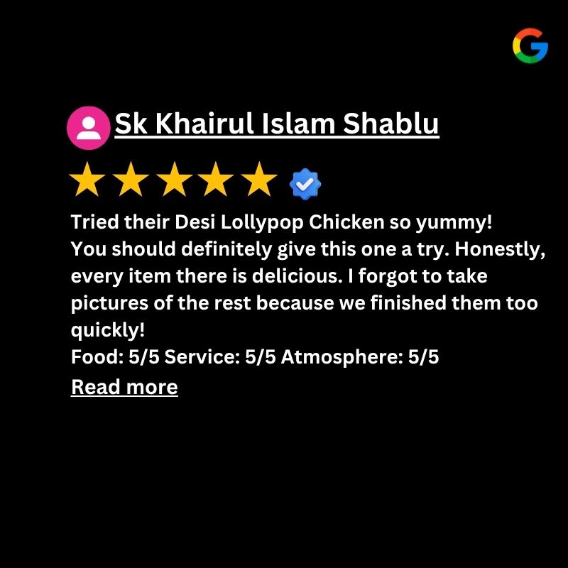 Google Reviews of Desi Halal Thai & Peri Peri